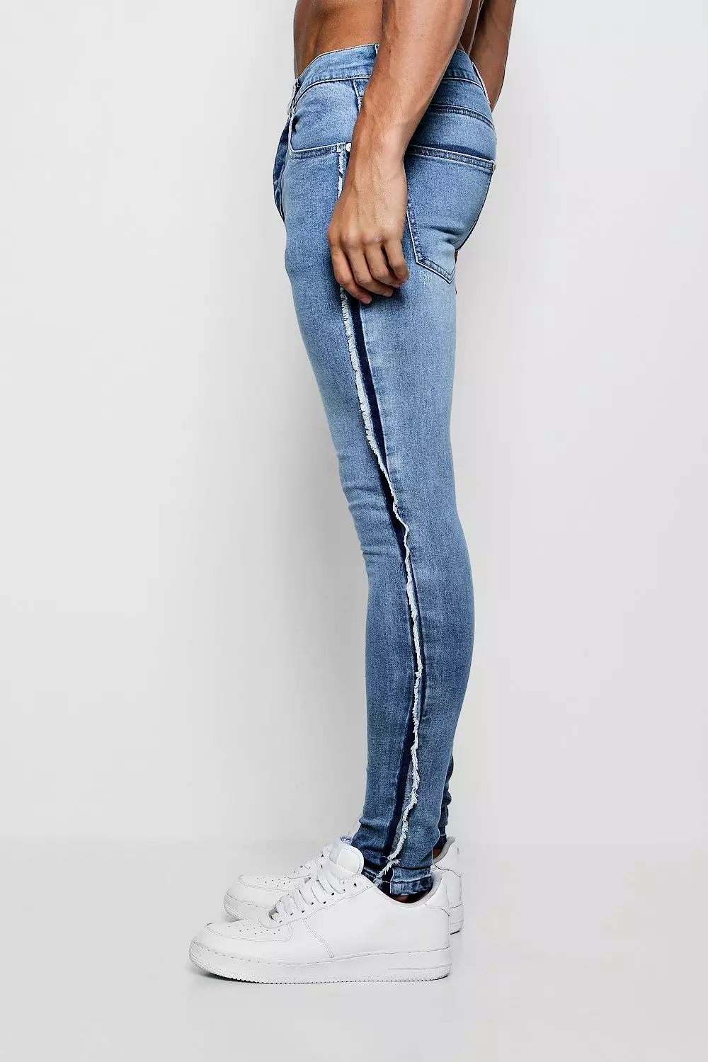 Side frayed sale jeans